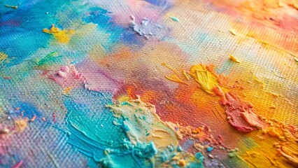 Fototapeta premium Close-up of a textured painting with soft pastel oil strokes creating depth , art, painting, texture, close-up, pastel, oil paint