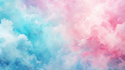 Fototapeta premium Delicate watercolor texture in cotton candy pink and sky blue creating dreamy backdrop, watercolor, texture, swirl