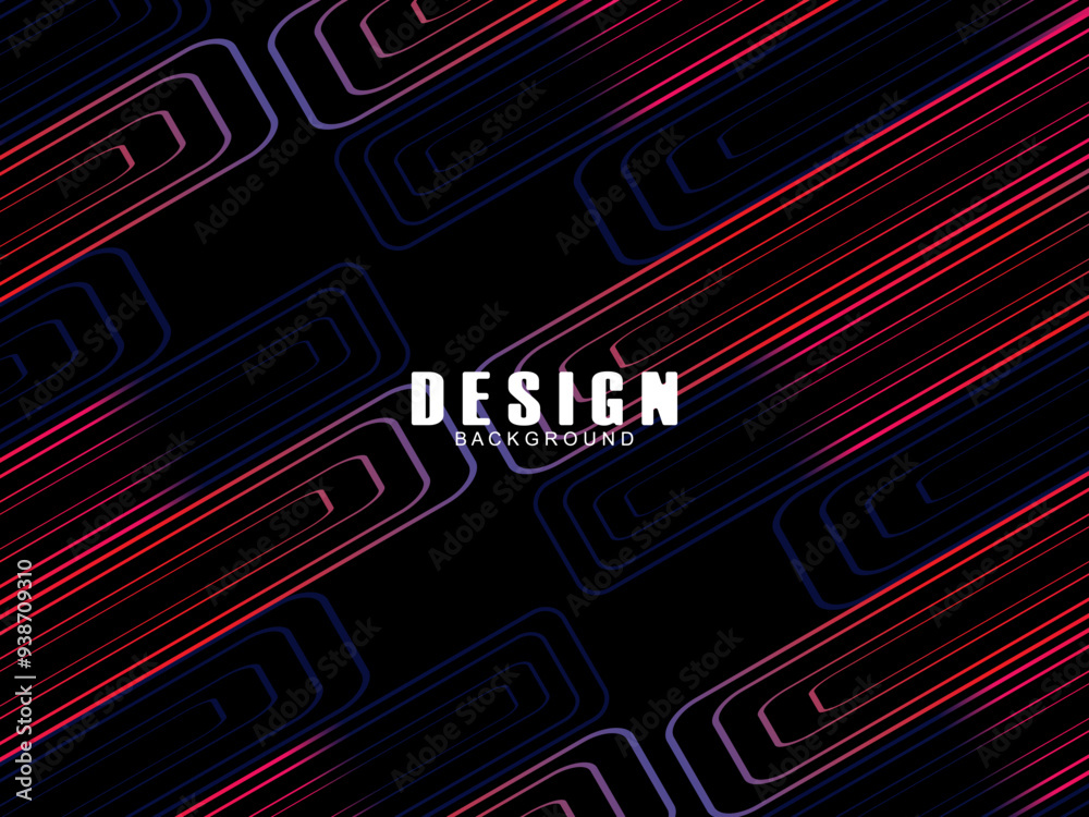 Fototapete futuristic abstract technology shining rainbow light lines with modern lines pattern black backgroun