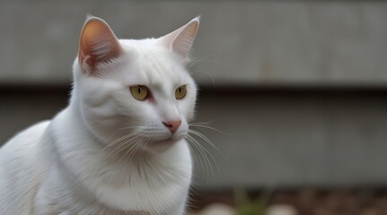 White cat front view.generative.ai 