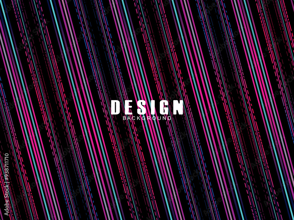 Fototapete futuristic abstract technology shining rainbow light lines with modern lines pattern black backgroun