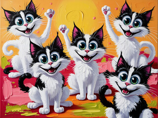 Fototapeta premium set of cats