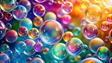 Background with bubbles in various sizes and colors , bubbles, background, texture, colorful, floating, spheres,round, abstract