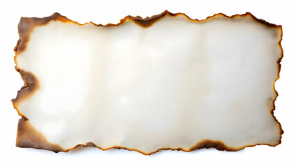 Horizontal photo of a burnt paper texture, charred paper edges