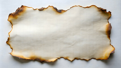 Fototapeta premium Horizontal Aged paper with fire-damaged edges,, old burnt edges paper background 