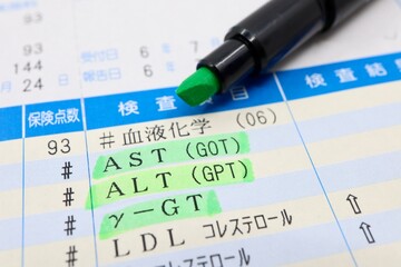 健康診断のうち、肝臓の数値の検査