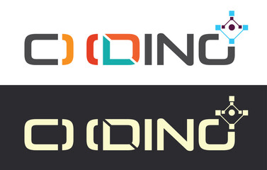 coding typography letter logo vector