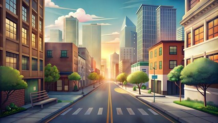 Obraz premium a city streets environment illustration background