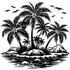 Fototapeta premium sunset-beach-scene-for-a-summer vector illustration