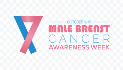 Male Breast Cancer Awareness Week is observed every year on October. Medical Healthcare Awareness concept. background, placard, banner template Vector illustration design.