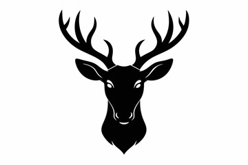 Christmas Deer Head Black Silhouette.Christmas deer, black silhouette, deer head, 