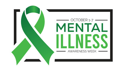 Mental illness awareness week is observed every year on October. Medical Healthcare Awareness concept. background, placard, banner template Vector illustration design.