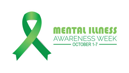 Mental illness awareness week is observed every year on October. Medical Healthcare Awareness concept. background, placard, banner template Vector illustration design.