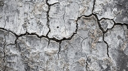 Obraz premium Background of tree bark. Grey cracked surface. Grey wall backdrop. Nature wallpaper. Grunge weathered background. Tree trunk texture. Generative ai