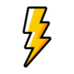 Icon Thunder Set Of Four Different Style Lightning Bolts with outline