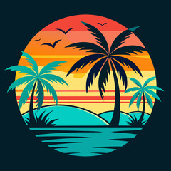 Summer t-shirt design bundle, summer beach vacation t-shirts, summer surfing t-shirt vector design