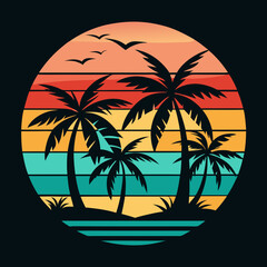 Summer t-shirt design bundle, summer beach vacation t-shirts, summer surfing t-shirt vector design