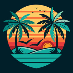 Summer t-shirt design bundle, summer beach vacation t-shirts, summer surfing t-shirt vector design