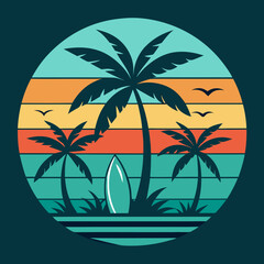 Summer t-shirt design bundle, summer beach vacation t-shirts, summer surfing t-shirt vector design