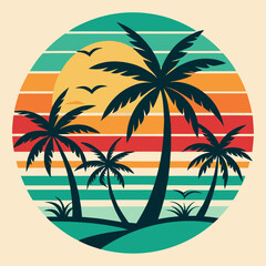 Summer t-shirt design bundle, summer beach vacation t-shirts, summer surfing t-shirt vector design