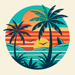 Summer t-shirt design bundle, summer beach vacation t-shirts, summer surfing t-shirt vector design