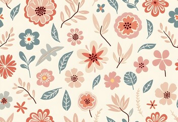 Floral seamless pattern on black background for print