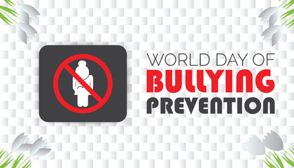 World Day of Bullying Prevention is observed every year on October. Social Awareness concept.  background, placard, banner template Vector illustration design.