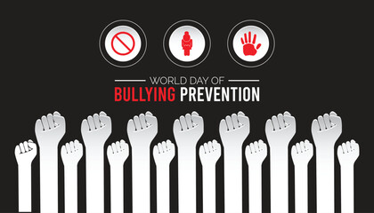 World Day of Bullying Prevention is observed every year on October. Social Awareness concept.  background, placard, banner template Vector illustration design.