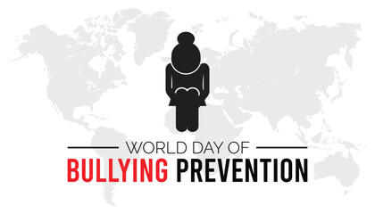 World Day of Bullying Prevention is observed every year on October. Social Awareness concept.  background, placard, banner template Vector illustration design.