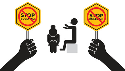 World Day of Bullying Prevention is observed every year on October. Social Awareness concept.  background, placard, banner template Vector illustration design.