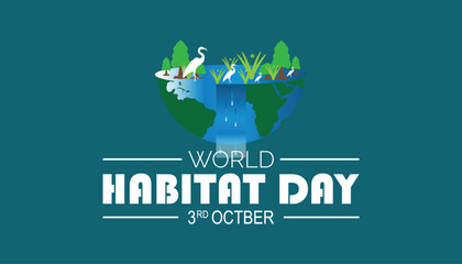 World Habitat Day is observed every year on October.Awareness concept  Of Living. background, placard, banner template Vector illustration design.