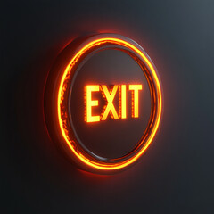 3D Exit Icon: Safety and Emergency Illustration Logo