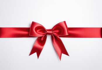 Fototapeta premium Red bow or ribbon isolated on white or transparent background,