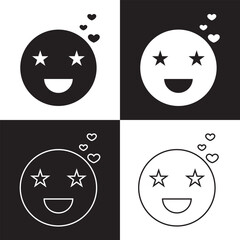 Happy icon.  stroke and solid  icon set. Vector illustration. EPS 10