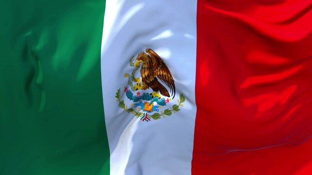 Mexico Flag Waving in the Wind &ndash; Full Screen 4K Animation