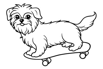 Sure! How about Shih Tzu Skateboarding Vector Design line Art vector illustration