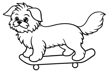 Sure! How about Shih Tzu Skateboarding Vector Design line Art vector illustration