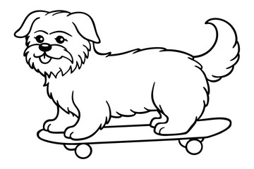 Sure! How about Shih Tzu Skateboarding Vector Design line Art vector illustration