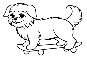 Sure! How about Shih Tzu Skateboarding Vector Design line Art vector illustration