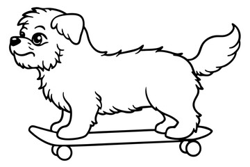 Sure! How about Shih Tzu Skateboarding Vector Design line Art vector illustration