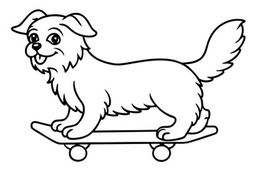 Sure! How about Shih Tzu Skateboarding Vector Design line Art vector illustration