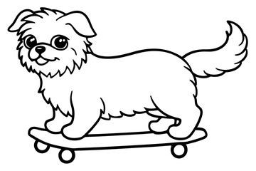 Sure! How about Shih Tzu Skateboarding Vector Design line Art vector illustration