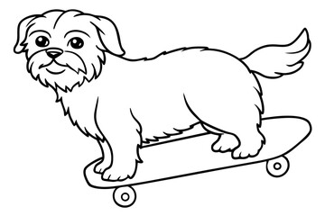 Sure! How about Shih Tzu Skateboarding Vector Design line Art vector illustration