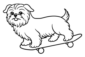 Sure! How about Shih Tzu Skateboarding Vector Design line Art vector illustration
