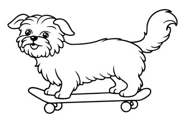 Sure! How about Shih Tzu Skateboarding Vector Design line Art vector illustration