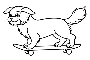Sure! How about Shih Tzu Skateboarding Vector Design line Art vector illustration