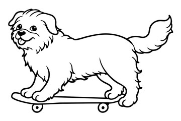Sure! How about Shih Tzu Skateboarding Vector Design line Art vector illustration
