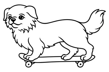 Sure! How about Shih Tzu Skateboarding Vector Design line Art vector illustration