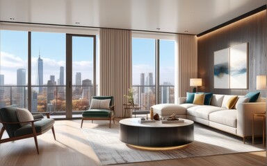 beautiful apartment, interior. 3d rendering