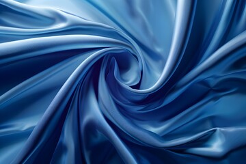 Fototapeta premium Abstract Blue Silk Fabric Draped Background